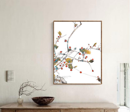 Blumen zeichnung flower painting sumie painting sumie painting Tuschemalerei wall decoration Zeichnung 水墨 秋果 Herbstfrucht