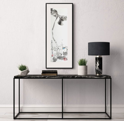 lotos lotus Malerei painting Tusche ink Heim Home Deko deco art Kunst wall Wand Office Büro