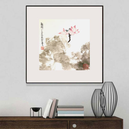 lotos lotus Malerei painting Tusche ink Heim Home Deko deco art Kunst wall Wand Office Büro