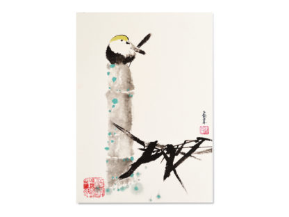 Postkarte Vogel Bambus Bamboo bird postcard