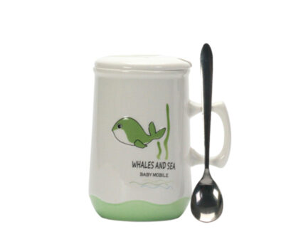 tasse Deckel Becher Tee tea cup porzellan Delphin