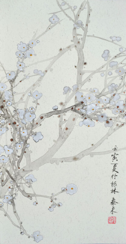 Blumen zeichnung flower painting sumie paintingTuschemalerei wall decoration Zeichnung 水墨 梅 Blume