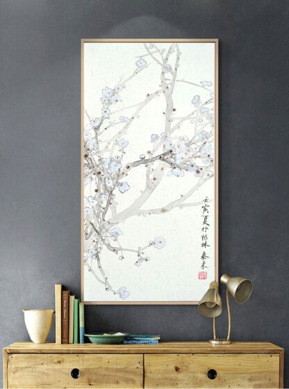 Blumen zeichnung flower painting sumie paintingTuschemalerei wall decoration Zeichnung 水墨 梅 Blume