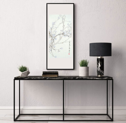 Blumen zeichnung flower painting sumie paintingTuschemalerei wall decoration Zeichnung 水墨 梅 Blume