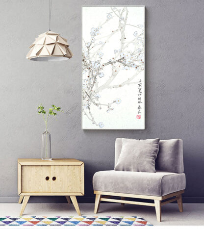 Blumen zeichnung flower painting sumie paintingTuschemalerei wall decoration Zeichnung 水墨 梅 Blume