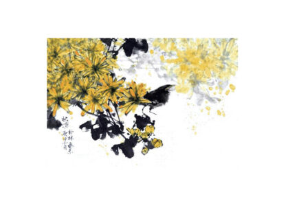 Chrysantheme chrysanthemum daisy Tusche Malerei Sumi-e painting chinesische japanische Kunstpostkarten