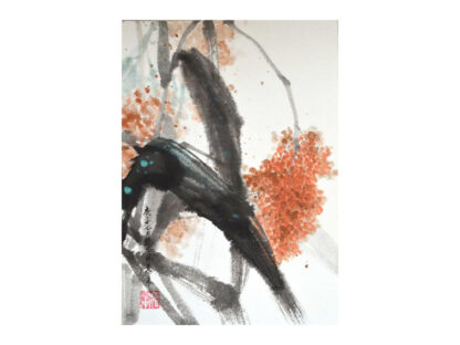 Postkarte Sorghum Tusche Malerei Sumi-e painting chinesische japanische Kunstpostkarten