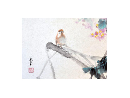 Postkarte Vogel Tusche Malerei Sumi-e painting chinesische japanische zeichnung Kunstpostkarten