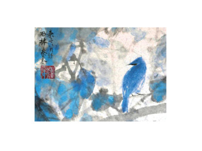 Postkarte Vogel Tusche Malerei Sumi-e painting chinesische japanische zeichnung Kunstpostkarten