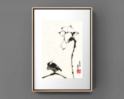 lotus lotos sumie painting chinesische japanische Tusche Malerei janpanises chinese ink painting 荷花