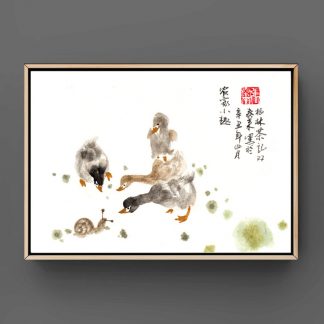 sumie painting chinesische japanische Tusche Malerei janpanises chinese ink painting 鸡 wall art Wand Kunst Bürodekor Wohndekor office decoration home decoration