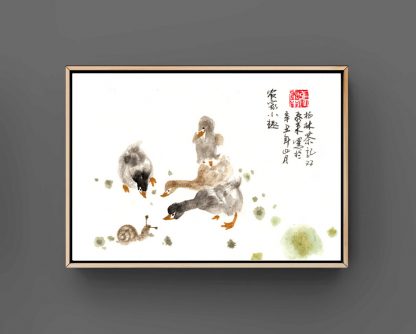 sumie painting chinesische japanische Tusche Malerei janpanises chinese ink painting 鸡 wall art Wand Kunst Bürodekor Wohndekor office decoration home decoration