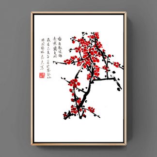 pflaumen plum sumie painting chinesische japanische Tusche Malerei janpanises chinese ink painting 梅花