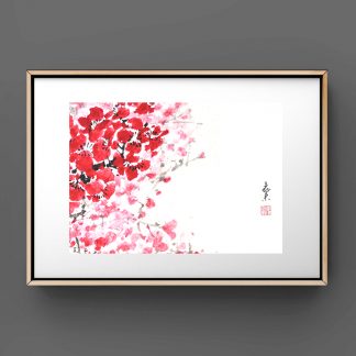 pflaumen plum sumie painting chinesische japanische Tusche Malerei janpanises chinese ink painting 梅花