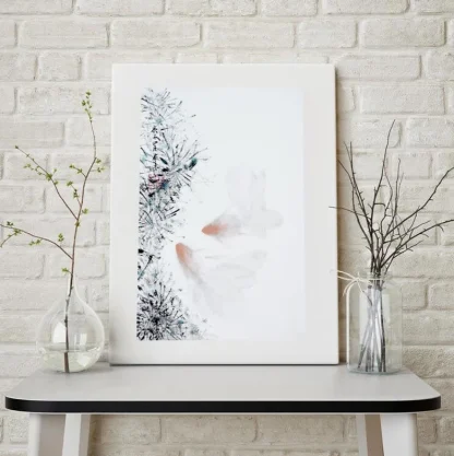 goldfish painting Fisch tusche malerei sumi-e painting tusche Zeichnen tinte zeichnung wand dekoration wandkunst Büro dekoration wohn decoration blumen zeichnen landscape painting landschaft malerei tier zeichnen