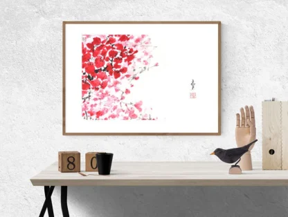 Pflaumen plum tusche malerei sumi-e painting tusche Zeichnen tinte zeichnung wand dekoration wandkunst Büro dekoration wohn decoration blumen zeichnen landscape painting landschaft malerei tier zeichnen