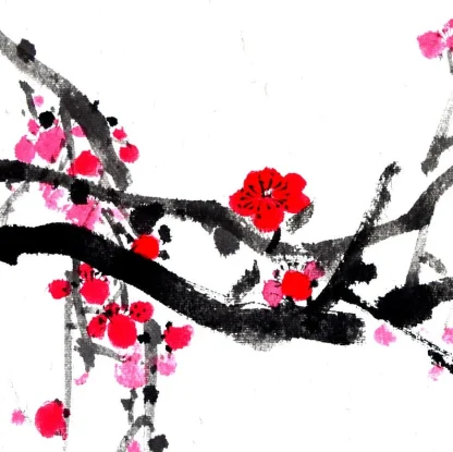 Pflaumen zeichneng plum painting tusche malerei sumi-e painting tusche Zeichnen tinte zeichnung wand dekoration wandkunst Büro dekoration wohn decoration blumen zeichnen landscape painting landschaft malerei tier zeichnen