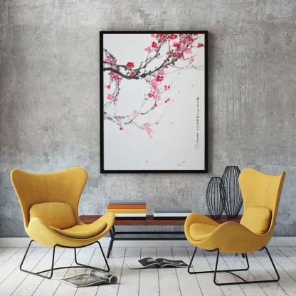 Pflaumen zeichneng plum painting tusche malerei sumi-e painting tusche Zeichnen tinte zeichnung wand dekoration wandkunst Büro dekoration wohn decoration blumen zeichnen landscape painting landschaft malerei tier zeichnen