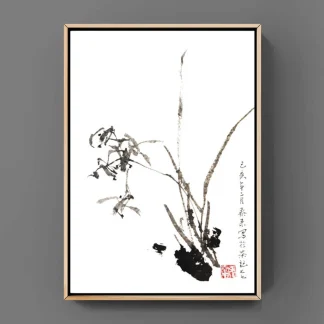 orchid flower zeichnen tusche malerei sumi-e painting tusche Zeichnen tinte zeichnung wand dekoration wandkunst Büro dekoration wohn decoration blumen zeichnen landscape painting landschaft malerei tier zeichnen