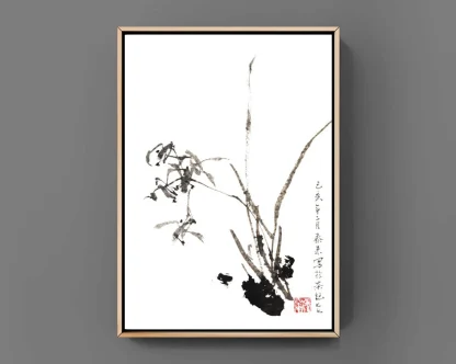 orchid flower zeichnen tusche malerei sumi-e painting tusche Zeichnen tinte zeichnung wand dekoration wandkunst Büro dekoration wohn decoration blumen zeichnen landscape painting landschaft malerei tier zeichnen