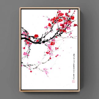 pflaumen plum sumie painting chinesische japanische Tusche Malerei janpanises chinese ink painting 梅花