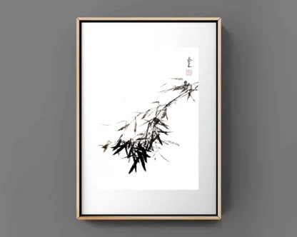 bambus zeichnen bamboo painting tusche malerei sumi-e painting tusche Zeichnen tinte zeichnung wand dekoration wandkunst Büro dekoration wohn decoration blumen zeichnen landscape painting landschaft malerei tier zeichnen