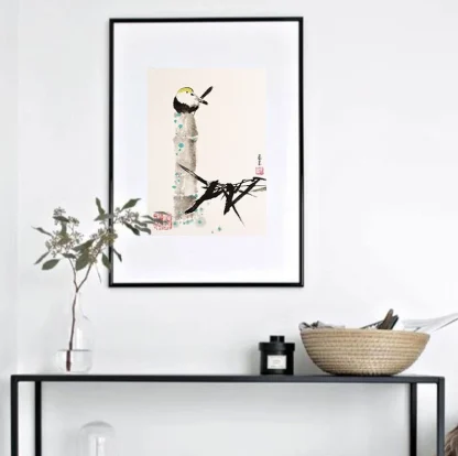 bambus bamboo painting vogel bird tusche malerei sumi-e painting tusche Zeichnen tinte zeichnung wand dekoration wandkunst Büro dekoration wohn decoration blumen zeichnen landscape painting landschaft malerei tier zeichnen