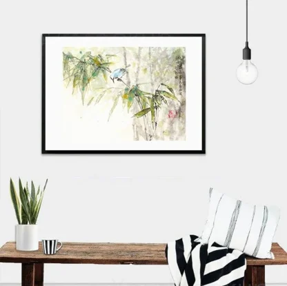 bambus zeichnen bamboo painting tusche malerei sumi-e painting tusche Zeichnen tinte zeichnung wand dekoration wandkunst Büro dekoration wohn decoration blumen zeichnen landscape painting landschaft malerei tier zeichnen