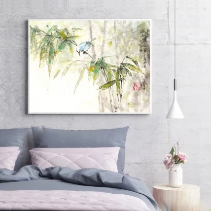 bambus zeichnen bamboo painting tusche malerei sumi-e painting tusche Zeichnen tinte zeichnung wand dekoration wandkunst Büro dekoration wohn decoration blumen zeichnen landscape painting landschaft malerei tier zeichnen