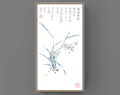 Blumen zeichnung Orchidee chinesische Tusche Malerei orchid japanische Sumi-e painting Heim Haus Büro Deko Wand Kunst