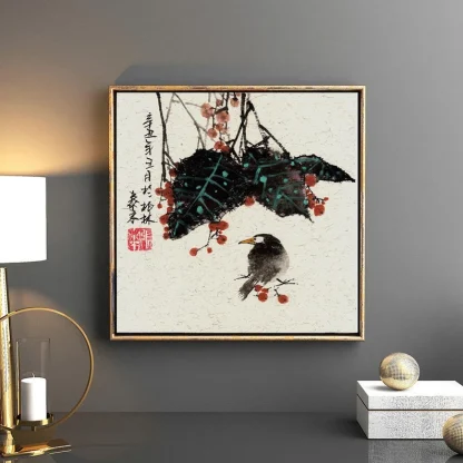 Vogel zeichneng bird painting tusche malerei sumi-e painting tusche Zeichnen tinte zeichnung wand dekoration wandkunst Büro dekoration wohn decoration blumen zeichnen landscape painting landschaft malerei tier zeichnen