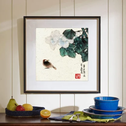 Vogel zeichneng bird painting tusche malerei sumi-e painting tusche Zeichnen tinte zeichnung wand dekoration wandkunst Büro dekoration wohn decoration blumen zeichnen landscape painting landschaft malerei tier zeichnen