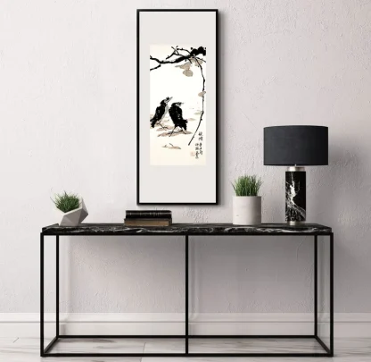 Vogel zeichneng bird painting tusche malerei sumi-e painting tusche Zeichnen tinte zeichnung wand dekoration wandkunst Büro dekoration wohn decoration blumen zeichnen landscape painting landschaft malerei tier zeichnen