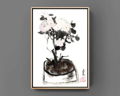 Blumen zeichneng flower painting tusche malerei sumi-e painting tusche Zeichnen tinte zeichnung wand dekoration wandkunst Büro dekoration wohn decoration blumen zeichnen landscape painting landschaft malerei tier zeichnen