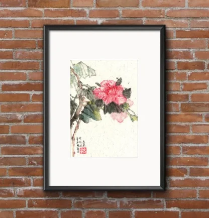 camellia Kamelie Blumen zeichneng flower painting tusche malerei sumi-e painting tusche Zeichnen tinte zeichnung wand dekoration wandkunst Büro dekoration wohn decoration blumen zeichnen landscape painting landschaft malerei tier zeichnen