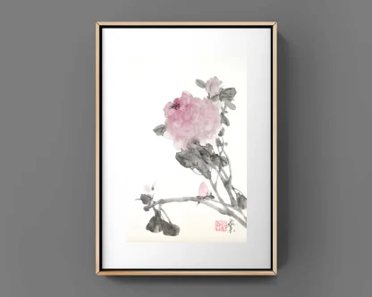 Kamelie tusche malerei sumi-e painting tusche Zeichnen tinte zeichnung wand dekoration wandkunst Büro dekoration wohn decoration blumen zeichnen landscape painting landschaft malerei tier zeichnen