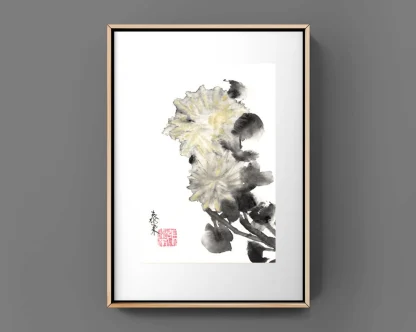 chrysanthemum Chrysantheme Blumen zeichneng flower painting tusche malerei sumi-e painting tusche Zeichnen tinte zeichnung wand dekoration wandkunst Büro dekoration wohn decoration blumen zeichnen landscape painting landschaft malerei tier zeichnen