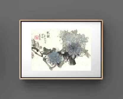 chrysanthemum Chrysantheme Blumen zeichneng flower painting tusche malerei sumi-e painting tusche Zeichnen tinte zeichnung wand dekoration wandkunst Büro dekoration wohn decoration blumen zeichnen landscape painting landschaft malerei tier zeichnen