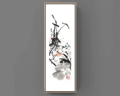 lotus Blumen zeichneng flower painting tusche malerei sumi-e painting tusche Zeichnen tinte zeichnung wand dekoration wandkunst Büro dekoration wohn decoration blumen zeichnen landscape painting landschaft malerei tier zeichnen