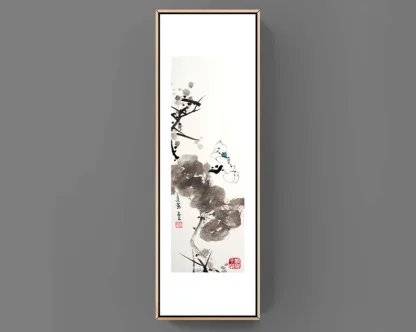 lotus Blumen zeichneng flower painting tusche malerei sumi-e painting tusche Zeichnen tinte zeichnung wand dekoration wandkunst Büro dekoration wohn decoration blumen zeichnen landscape painting landschaft malerei tier zeichnen