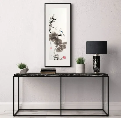 lotus Blumen zeichneng flower painting tusche malerei sumi-e painting tusche Zeichnen tinte zeichnung wand dekoration wandkunst Büro dekoration wohn decoration blumen zeichnen landscape painting landschaft malerei tier zeichnen