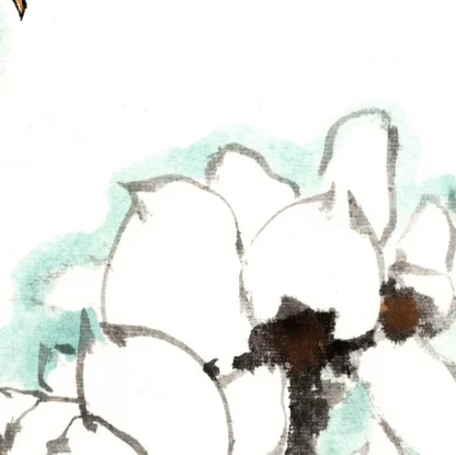 magnolia Blumen zeichneng flower painting tusche malerei sumi-e painting tusche Zeichnen tinte zeichnung wand dekoration wandkunst Büro dekoration wohn decoration blumen zeichnen landscape painting landschaft malerei tier zeichnen