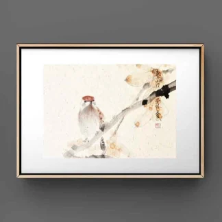 Spatz Vogel flower zeichnen tusche malerei sumi-e painting tusche Zeichnen tinte zeichnung wand dekoration wandkunst Büro dekoration wohn decoration blumen zeichnen landscape painting landschaft malerei tier zeichnen