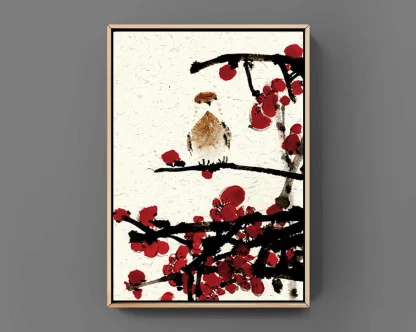 Vogel flower zeichnen tusche malerei sumi-e painting tusche Zeichnen tinte zeichnung wand dekoration wandkunst Büro dekoration wohn decoration blumen zeichnen landscape painting landschaft malerei tier zeichnen