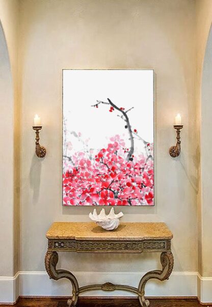 Pflaume Blumen zeichneng plum flower painting tusche malerei sumi-e painting tusche Zeichnen tinte zeichnung wand dekoration wandkunst Büro dekoration wohn decoration blumen zeichnen landscape painting landschaft malerei tier zeichnen