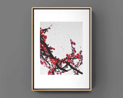 Pflaume Blumen zeichneng plum flower painting tusche malerei sumi-e painting tusche Zeichnen tinte zeichnung wand dekoration wandkunst Büro dekoration wohn decoration blumen zeichnen landscape painting landschaft malerei tier zeichnen