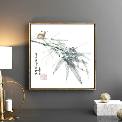 Schnecke zeichneng snail painting tusche malerei sumi-e painting tusche Zeichnen tinte zeichnung wand dekoration wandkunst Büro dekoration wohn decoration blumen zeichnen landscape painting landschaft malerei tier zeichnen