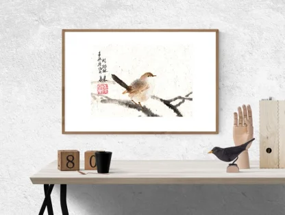 Vogel flower zeichnen tusche malerei sumi-e painting tusche Zeichnen tinte zeichnung wand dekoration wandkunst Büro dekoration wohn decoration blumen zeichnen landscape painting landschaft malerei tier zeichnen