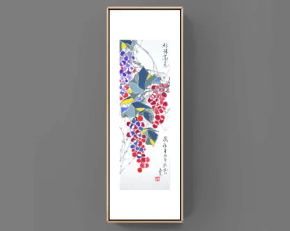 traube Blumen zeichneng grapes flower painting tusche malerei sumi-e painting tusche Zeichnen tinte zeichnung wand dekoration wandkunst Büro dekoration wohn decoration blumen zeichnen landscape painting landschaft malerei tier zeichnen