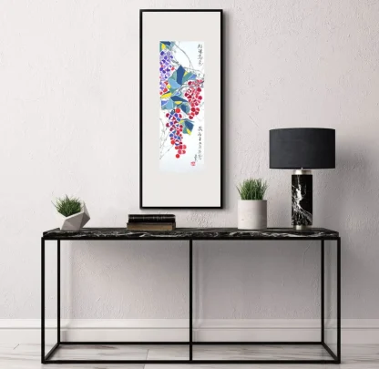 traube Blumen zeichneng grapes flower painting tusche malerei sumi-e painting tusche Zeichnen tinte zeichnung wand dekoration wandkunst Büro dekoration wohn decoration blumen zeichnen landscape painting landschaft malerei tier zeichnen